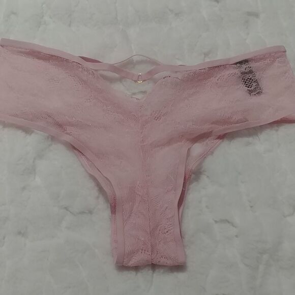 NWOT XL Vintage Victoria's Secret Very Sexy Cheeky Pink/Red Strappy Detail - Picture 5 of 17